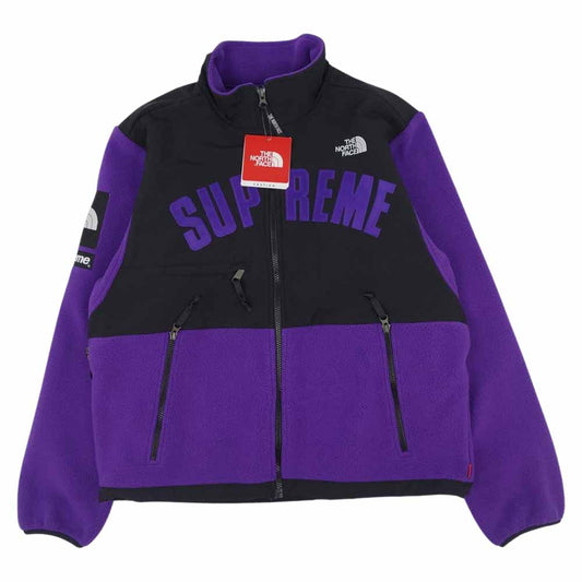 Supreme シュプリーム 19SS × The North Face ノースフェイス Arc Logo Denali Fleece Jacket アーチ ロゴ デナリ フリース ジャケット パープル パープル系 ブラック系 M【新古品】【未使用】【中古】