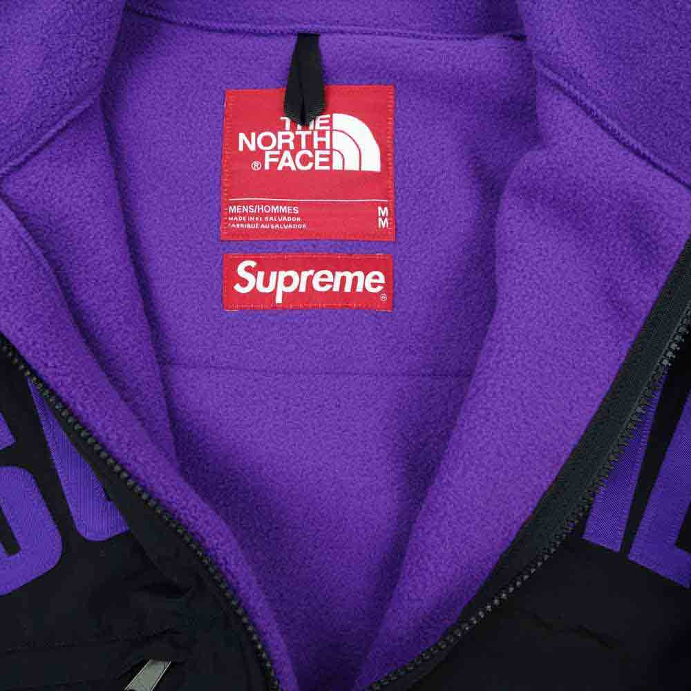 Supreme シュプリーム 19SS × The North Face ノースフェイス Arc Logo Denali Fleece Jacket アーチ ロゴ デナリ フリース ジャケット パープル パープル系 ブラック系 M【新古品】【未使用】【中古】