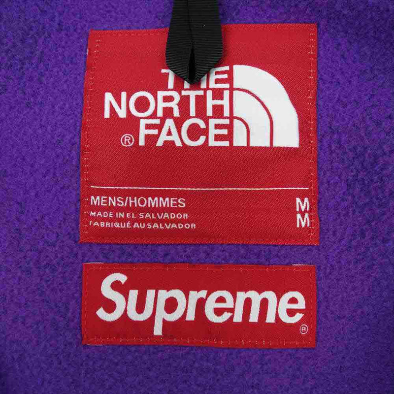 Supreme シュプリーム 19SS × The North Face ノースフェイス Arc Logo Denali Fleece Jacket アーチ ロゴ デナリ フリース ジャケット パープル パープル系 ブラック系 M【新古品】【未使用】【中古】