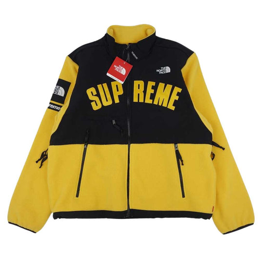 Supreme シュプリーム 19SS NA11903 × The North Face ノースフェイス Arc Logo Denali Fleece Jacket アーチ ロゴ デナリ フリース ジャケット イエロー イエロー系 ブラック系 L【新古品】【未使用】【中古】