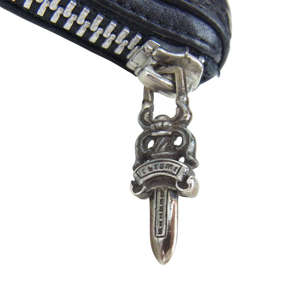 CHROME HEARTS クロムハーツ（原本無） COIN CASE ダガー ラウンドジップ レザー コインケース ブラック系【中古】