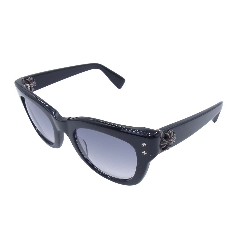CHROME HEARTS クロムハーツ（原本無） 国内正規店スタンプ印字冊子付属 TEAR DROP JONNY II CHプラス 眼鏡 アイウェア ブラック系【中古】