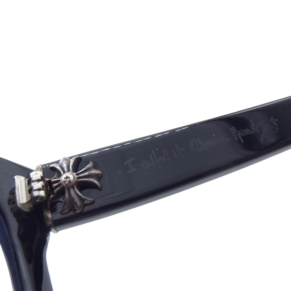 CHROME HEARTS クロムハーツ（原本無） 国内正規店スタンプ印字冊子付属 TEAR DROP JONNY II CHプラス 眼鏡 アイウェア ブラック系【中古】
