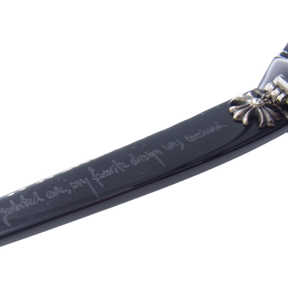 CHROME HEARTS クロムハーツ（原本無） 国内正規店スタンプ印字冊子付属 TEAR DROP JONNY II CHプラス 眼鏡 アイウェア ブラック系【中古】