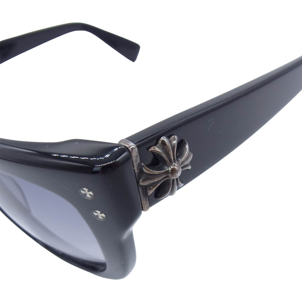 CHROME HEARTS クロムハーツ（原本無） 国内正規店スタンプ印字冊子付属 TEAR DROP JONNY II CHプラス 眼鏡 アイウェア ブラック系【中古】