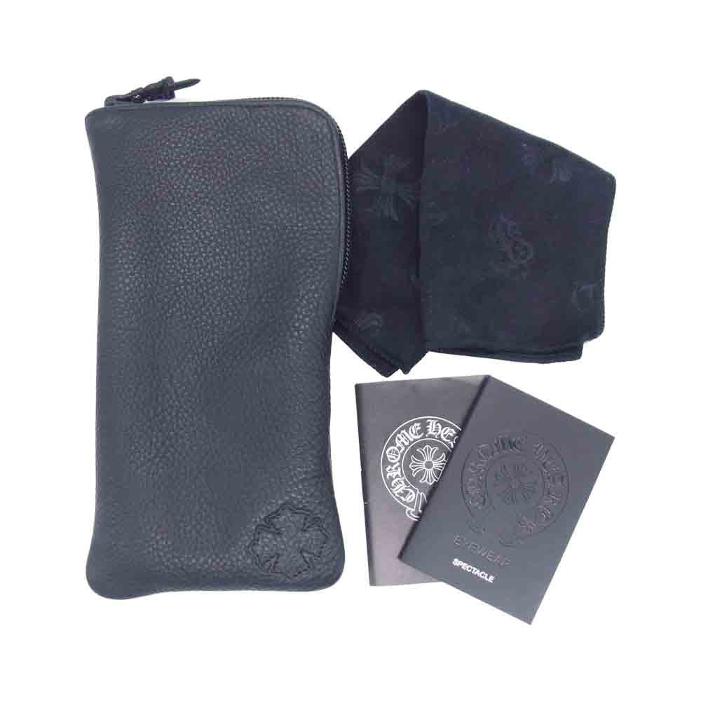 CHROME HEARTS クロムハーツ（原本無） 国内正規店スタンプ印字冊子付属 TEAR DROP JONNY II CHプラス 眼鏡 アイウェア ブラック系【中古】