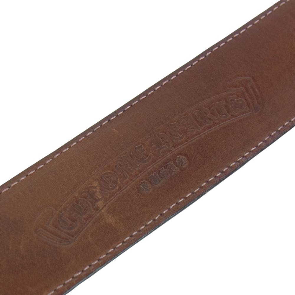 CHROME HEARTS クロムハーツ（原本有） GUNSLINGER BELT ガンスリンガー レザー ベルト ブラウン ブラウン系 34【中古】