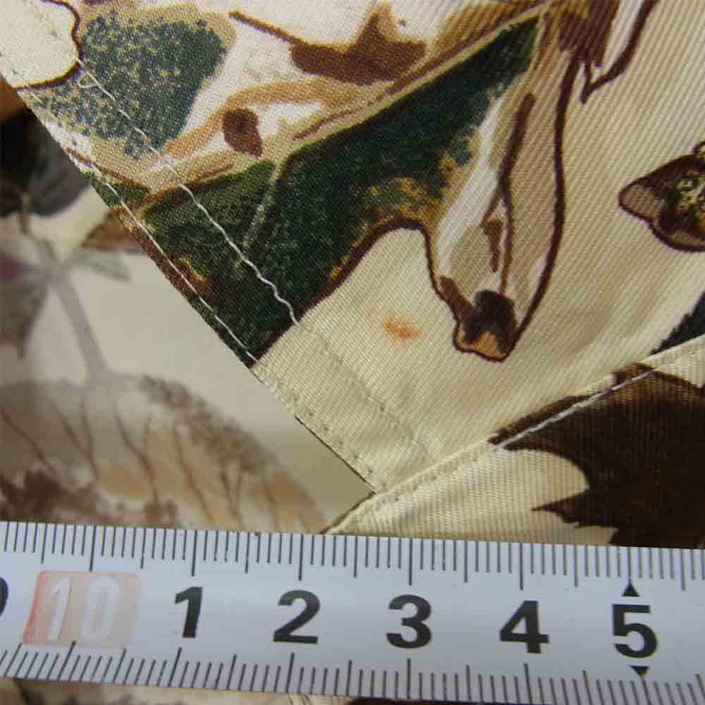 HERMES エルメス 仏製 マルジェラ期 シルク 100％ 葉っぱ柄 長袖 シャツ ブラウン系 40【中古】