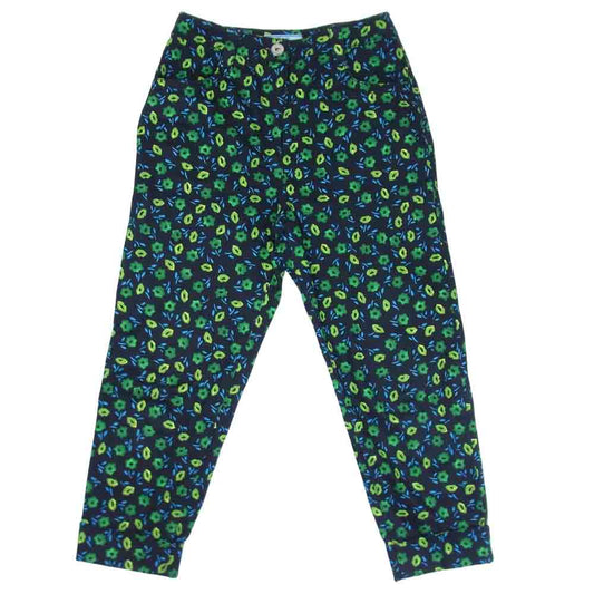 PRADA プラダ GFP337 S171 1M6Y 国内正規品 花柄 テーパード パンツ イタリア製 ブラック系 25【中古】