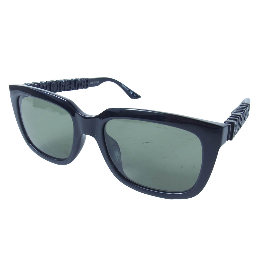 BALENCIAGA バレンシアガ BB0108S SUNNGLASSES アイウェア ロゴ サングラス ブラック系 56□19-145【中古】