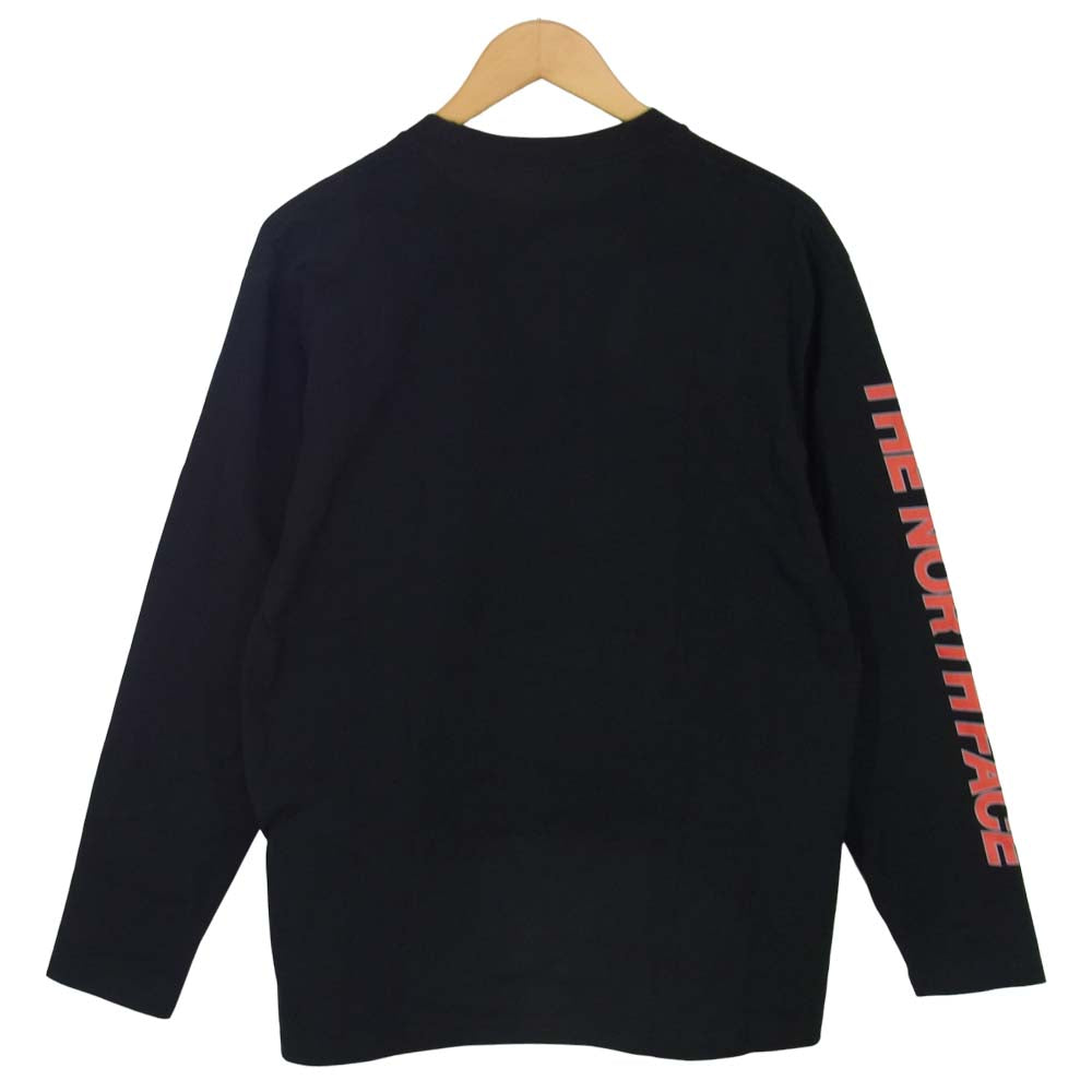 THE NORTH FACE ノースフェイス NT31951 L/S Square Logo Sleeve Tee スクエア ロゴ 長袖 Tシャツ ブラック系 L【中古】