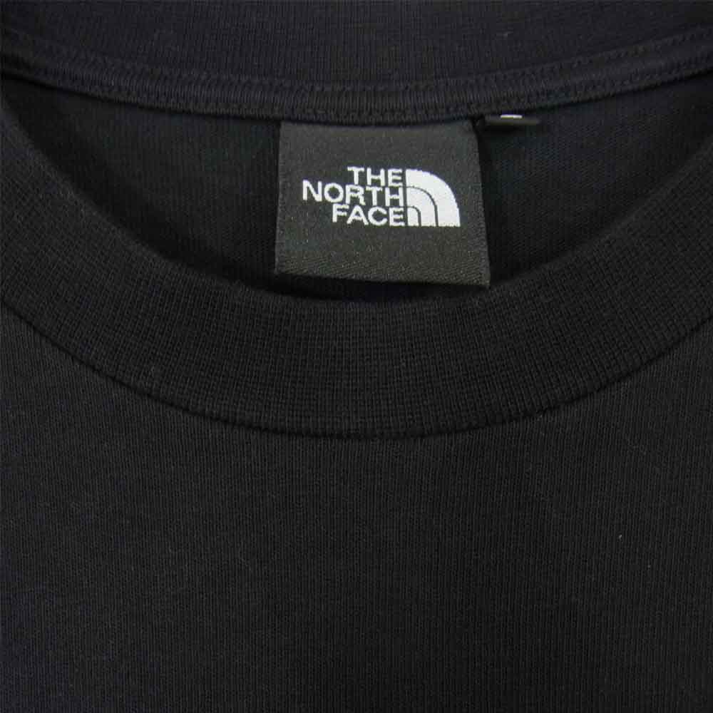 THE NORTH FACE ノースフェイス NT31951 L/S Square Logo Sleeve Tee スクエア ロゴ 長袖 Tシャツ ブラック系 L【中古】