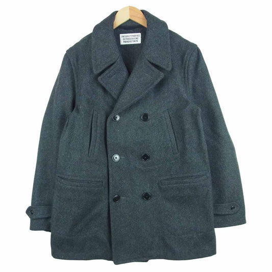 WACKO MARIA ワコマリア 15FW-WMO-CO12 PEA COAT ピーコート ウール 日本製 グレー系 XL【極上美品】【中古】
