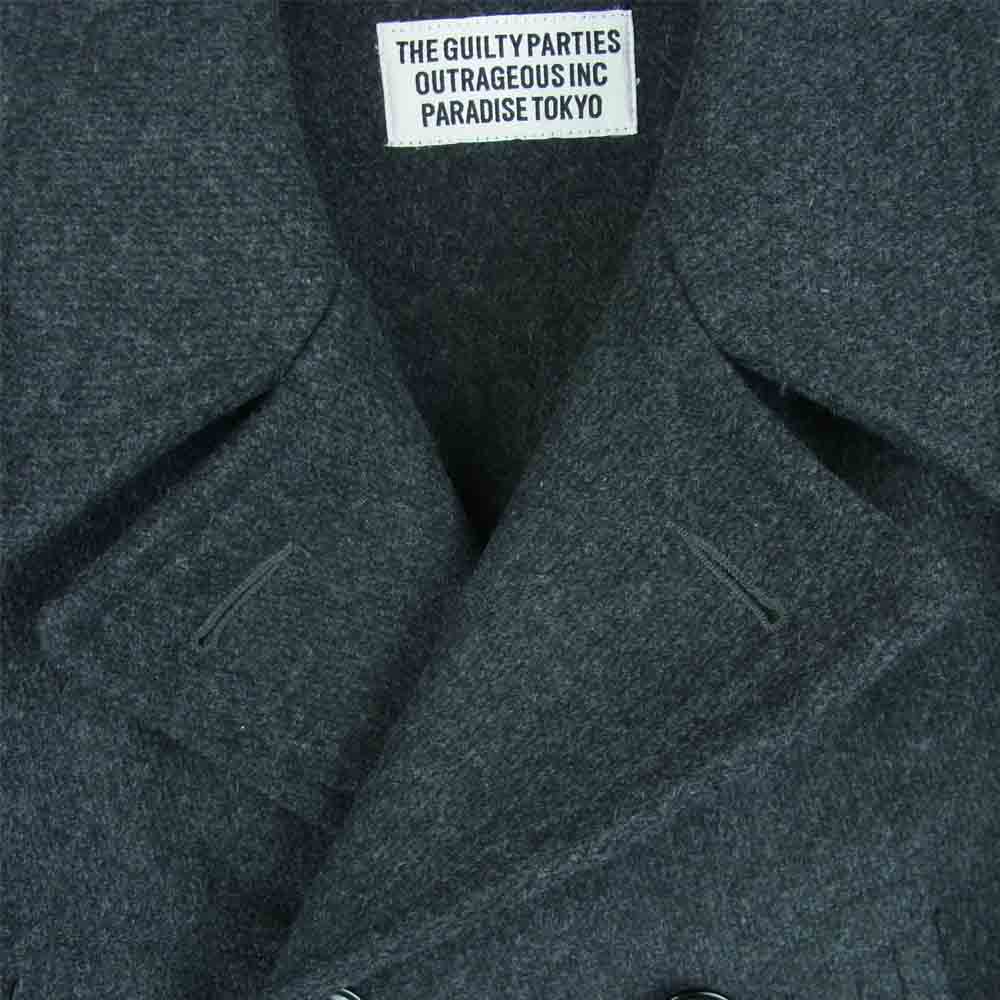 WACKO MARIA ワコマリア 15FW-WMO-CO12 PEA COAT ピーコート ウール 日本製 グレー系 XL【極上美品】【中古】