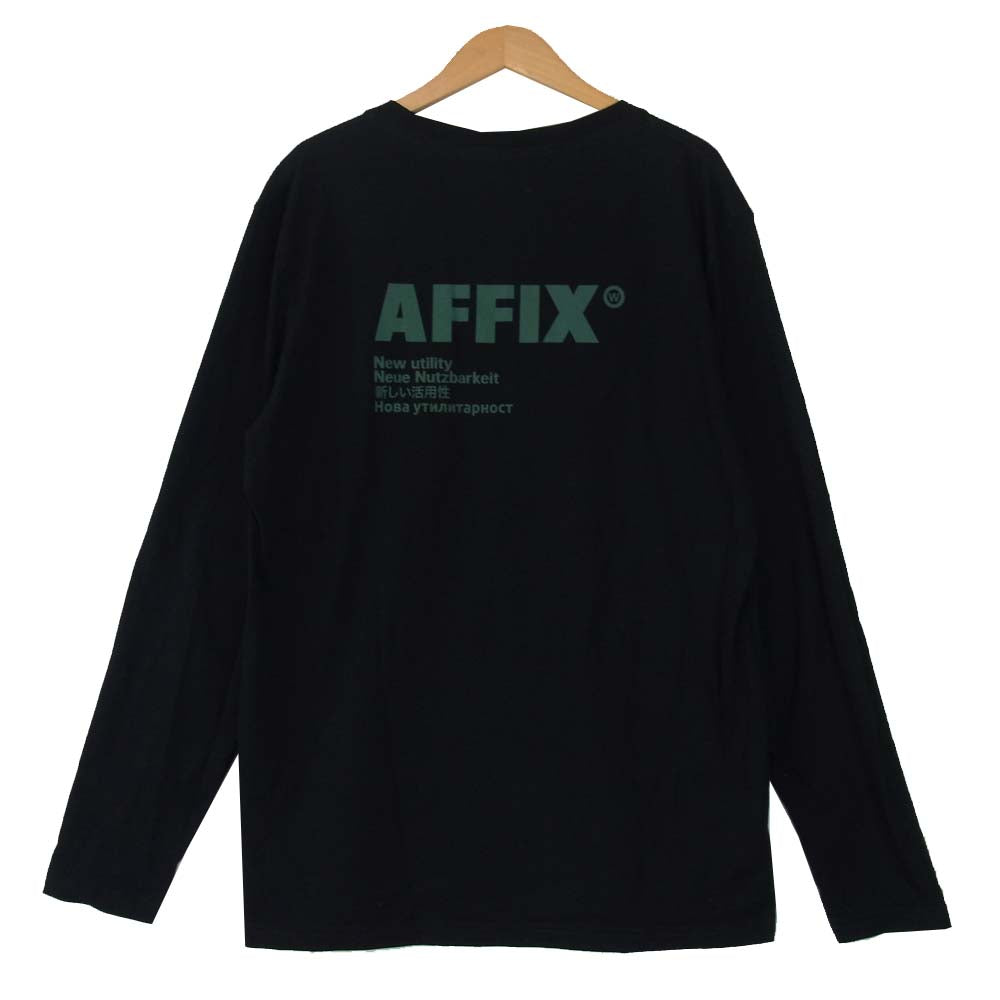 アフィックス CLASSIC LOGO TEE クラシック ロゴ Tシャツ ブラック系 M【美品】【中古】