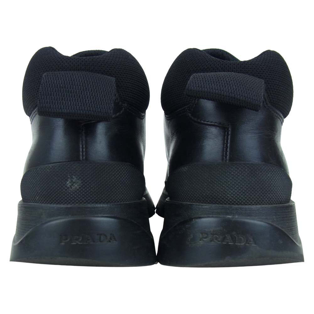 PRADA プラダ レザー チロリアン モックトゥ ブーツ 7 1/2【中古】