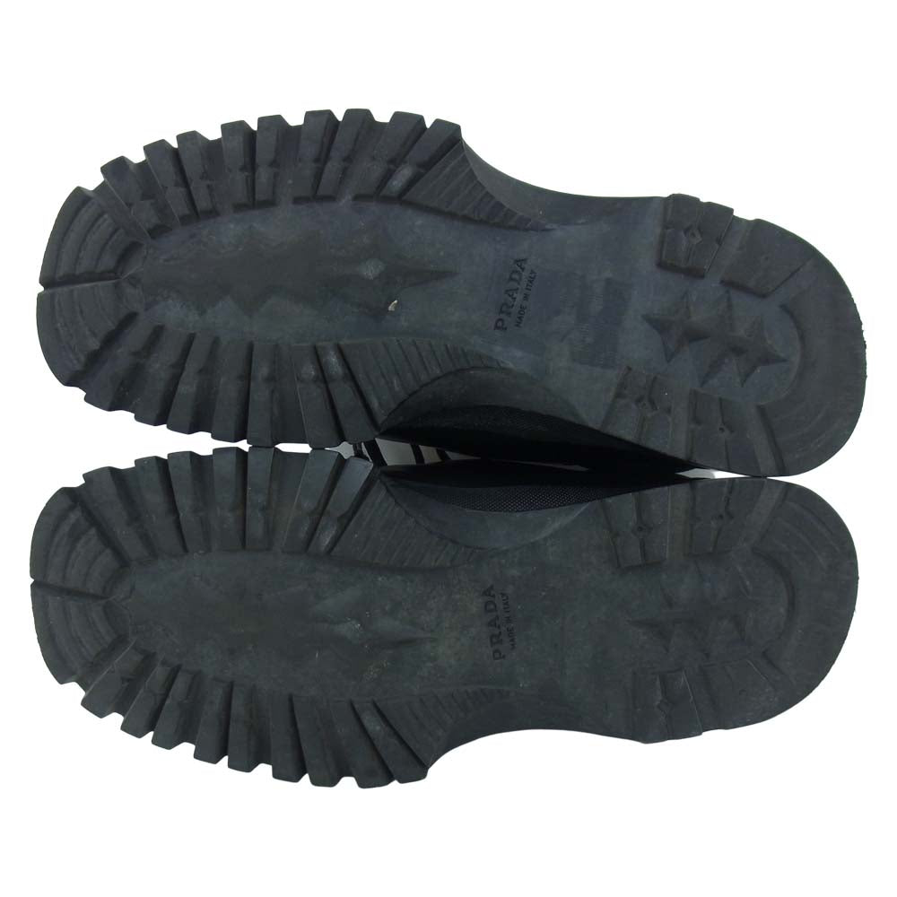 PRADA プラダ レザー チロリアン モックトゥ ブーツ 7 1/2【中古】
