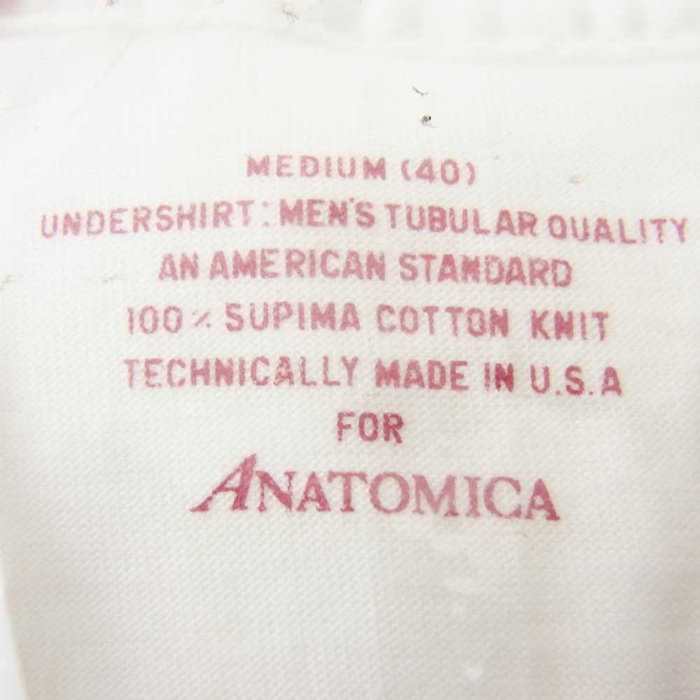 ANATOMICA アナトミカ 2PACK TEE SUPIMA V NECK パック Tシャツ ホワイト系 M【新古品】【未使用】【中古】