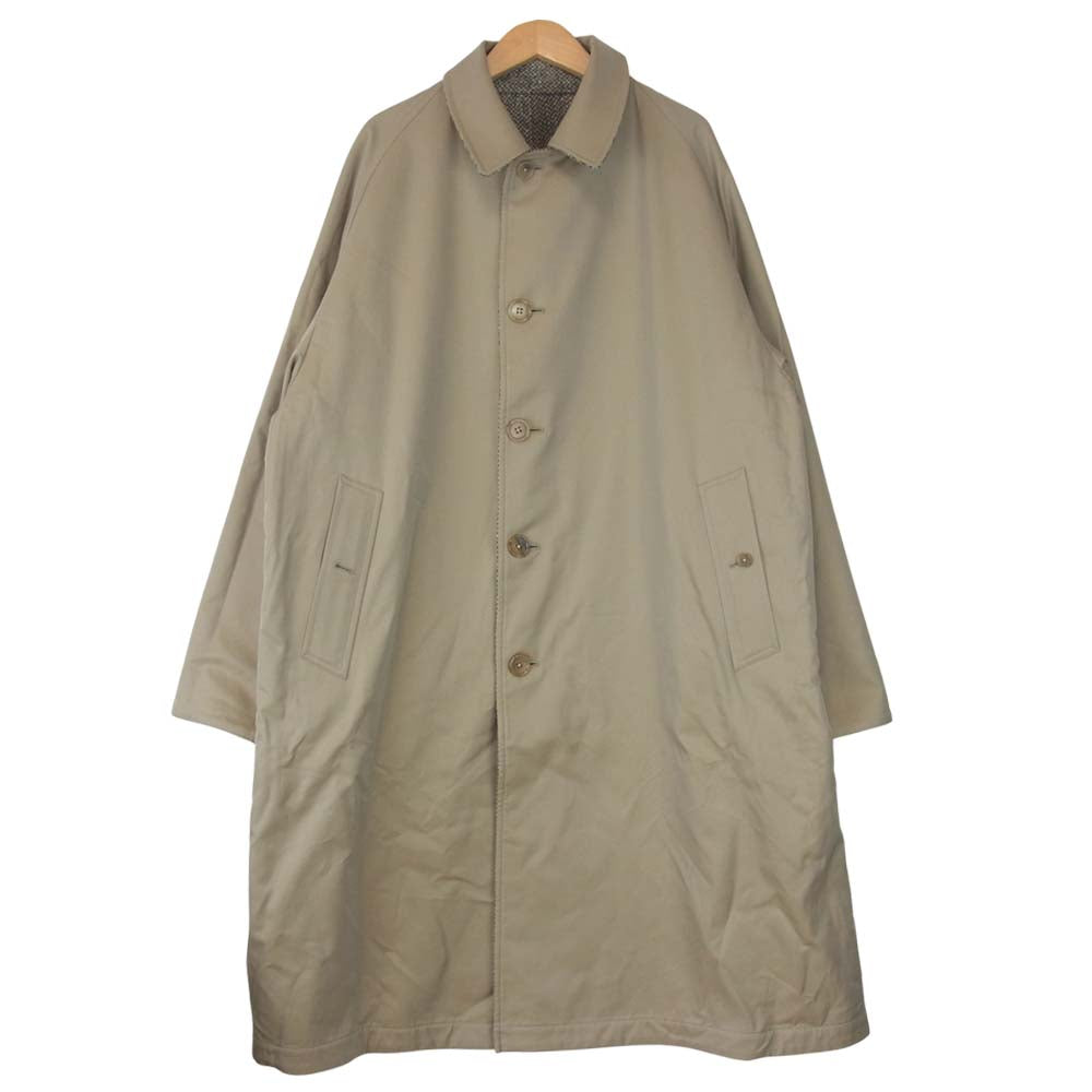 ANATOMICA アナトミカ 530-562-01 SINGLE RAGLAN II 高密度コットンギャバジン ウール リバーシブル シングルラグラン コート ベージュ系 グリーン系 48【新古品】【未使用】【中古】