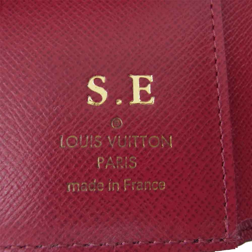 LOUIS VUITTON ルイ・ヴィトン M62932 ポルトフォイユ ゾエ モノグラム フューシャ 3つ折り財布 ブラウン系 ワインレッド系【中古】