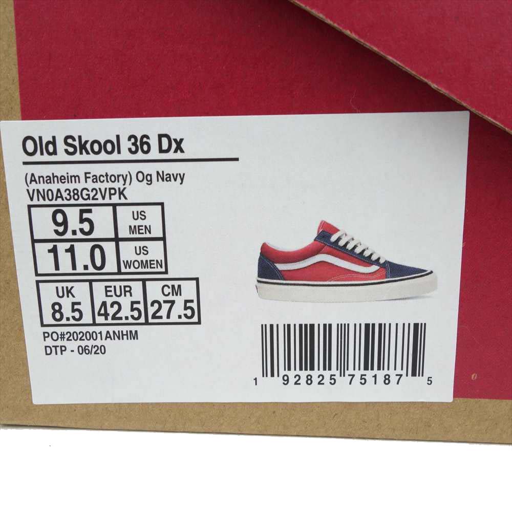 VANS バンズ OLD SKOOL 36 DX オールドスクール レッド系 ネイビー系 27.5cm【新古品】【未使用】【中古】