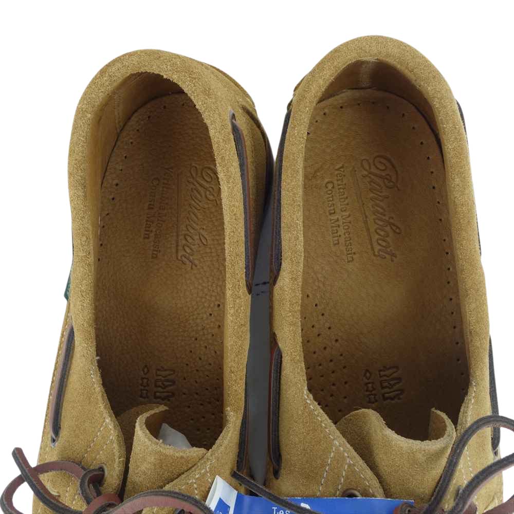Paraboot パラブーツ 780525 BARTH MARINE バース マリン スエード レザー モカシン デッキ シューズ ライトブラウン系 8【新古品】【未使用】【中古】