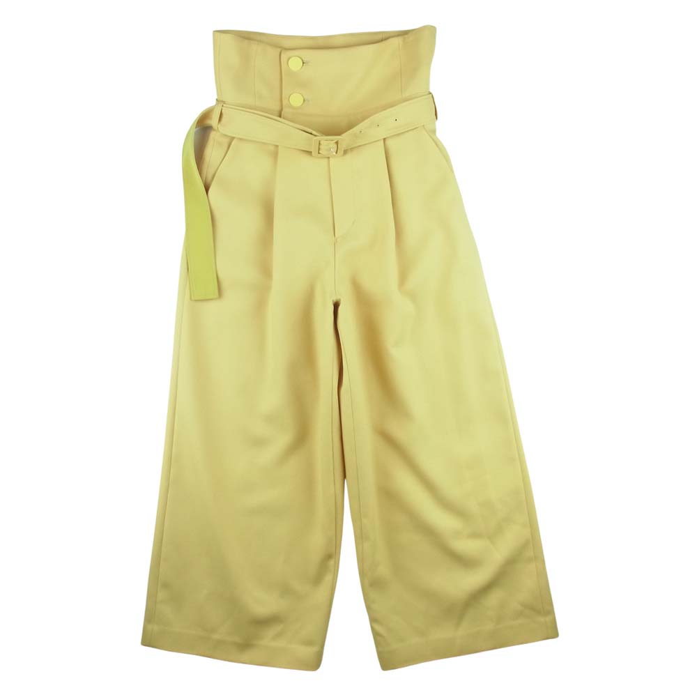 ADORE アドーア 531-8230907 ブライト ツイル ハイウエスト ワイド パンツ 日本製 イエロー系 38【中古】
