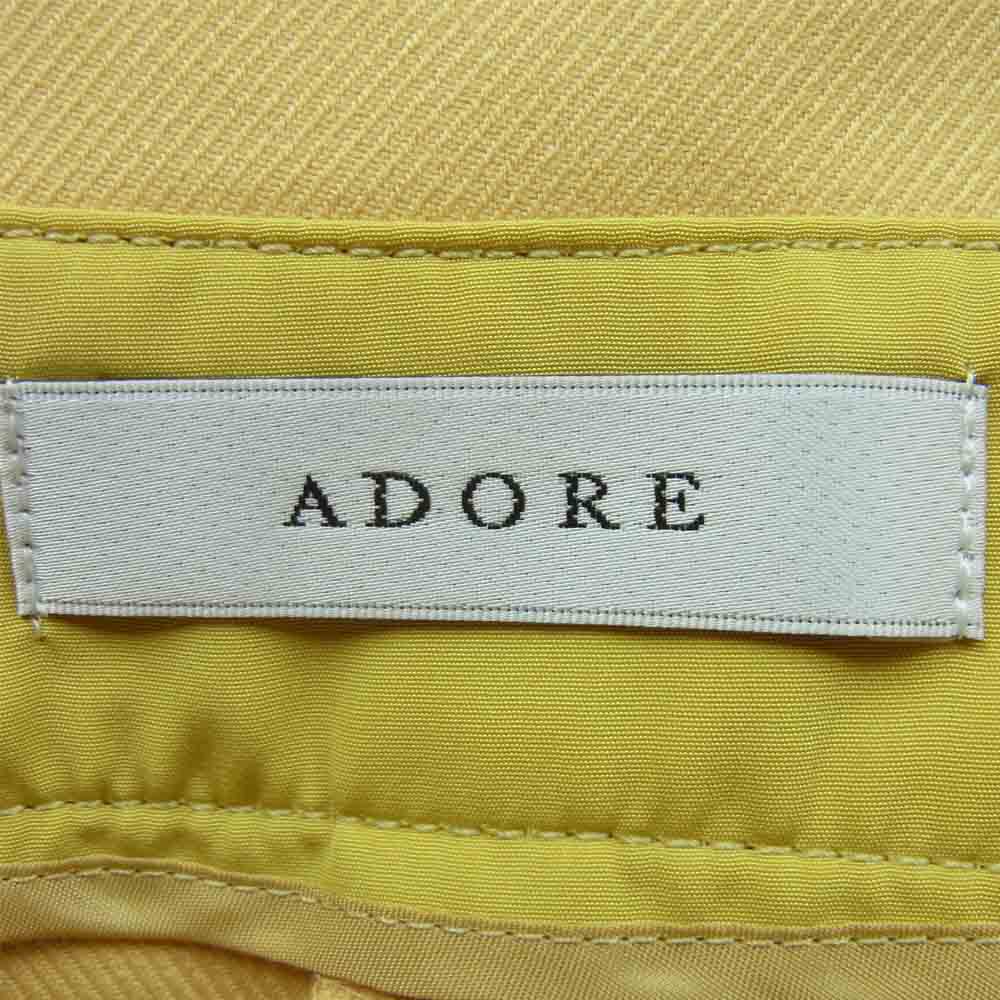ADORE アドーア 531-8230907 ブライト ツイル ハイウエスト ワイド パンツ 日本製 イエロー系 38【中古】