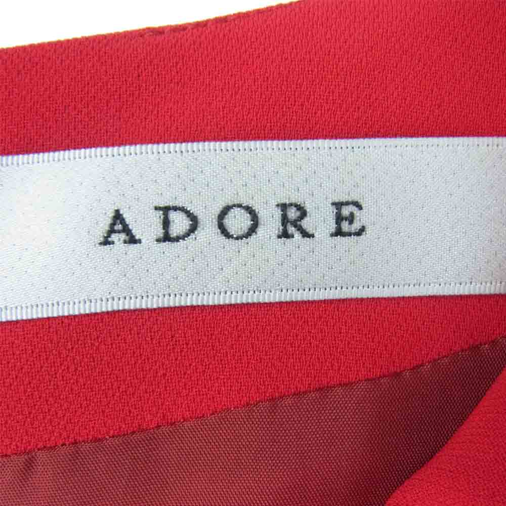ADORE アドーア 531-9240110 バルーン スリーブ ワンピース 日本製 レッド系 38【中古】