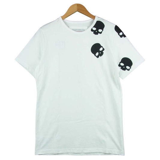 ハイドロゲン スカル プリント 半袖 Tシャツ コットン ホワイト系 M【美品】【中古】