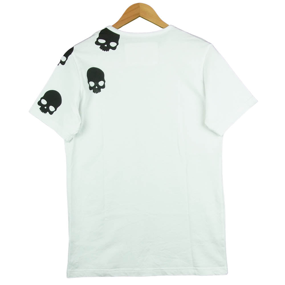 ハイドロゲン スカル プリント 半袖 Tシャツ コットン ホワイト系 M【美品】【中古】