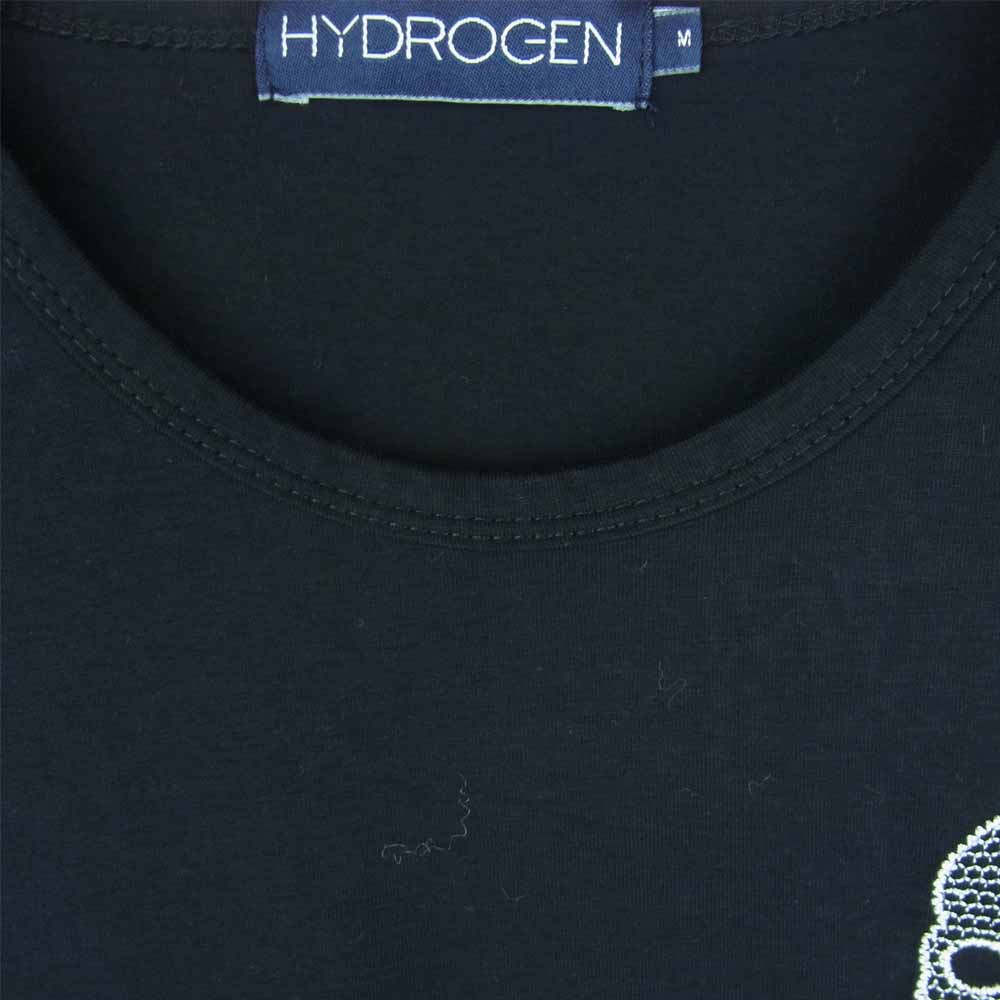 ハイドロゲン スカル 刺繍 半袖 Tシャツ コットン 中国製 ブラック系 M【中古】