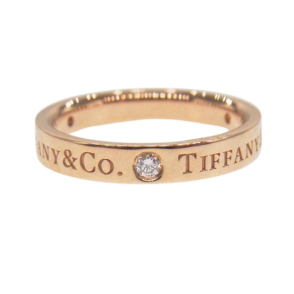 TIFFANY&Co. ティファニー 【新品仕上げ済み】K18PG 0.07ct 3ダイヤ ゴールド フラット バンド リング ゴールド系 8【極上美品】【中古】