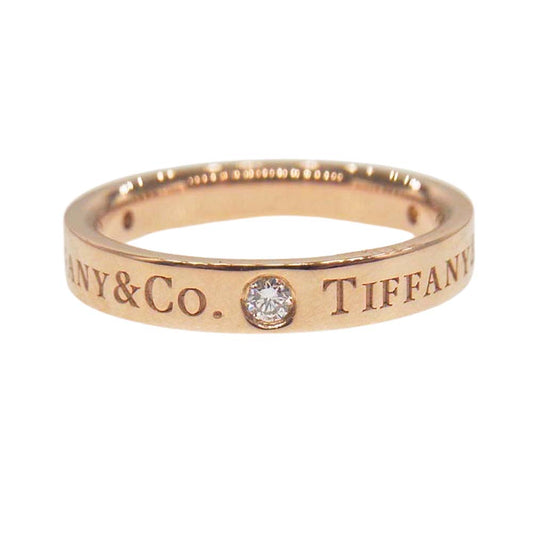 TIFFANY&Co. ティファニー 【新品仕上げ済み】K18PG 0.07ct 3ダイヤ ゴールド フラット バンド リング ゴールド系 8【極上美品】【中古】