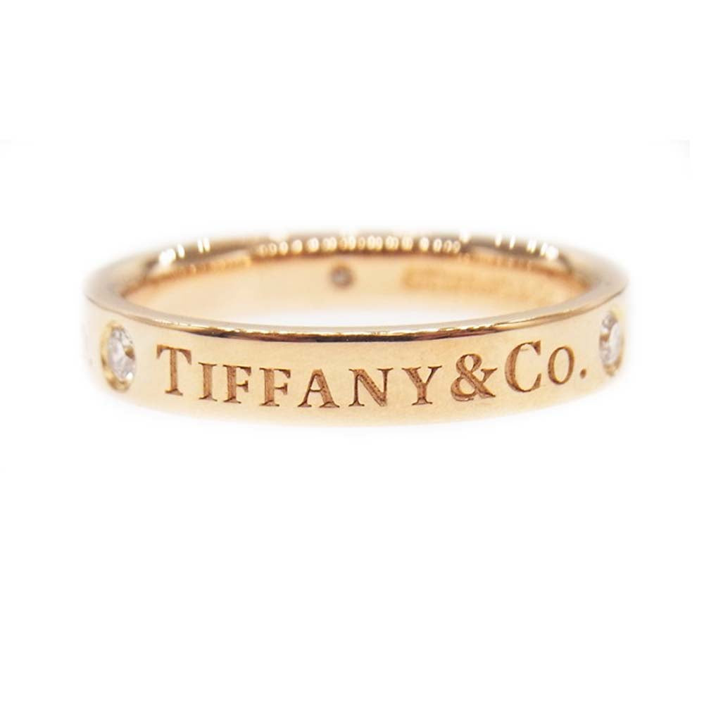 TIFFANY&Co. ティファニー 【新品仕上げ済み】K18PG 0.07ct 3ダイヤ ゴールド フラット バンド リング ゴールド系 8【極上美品】【中古】
