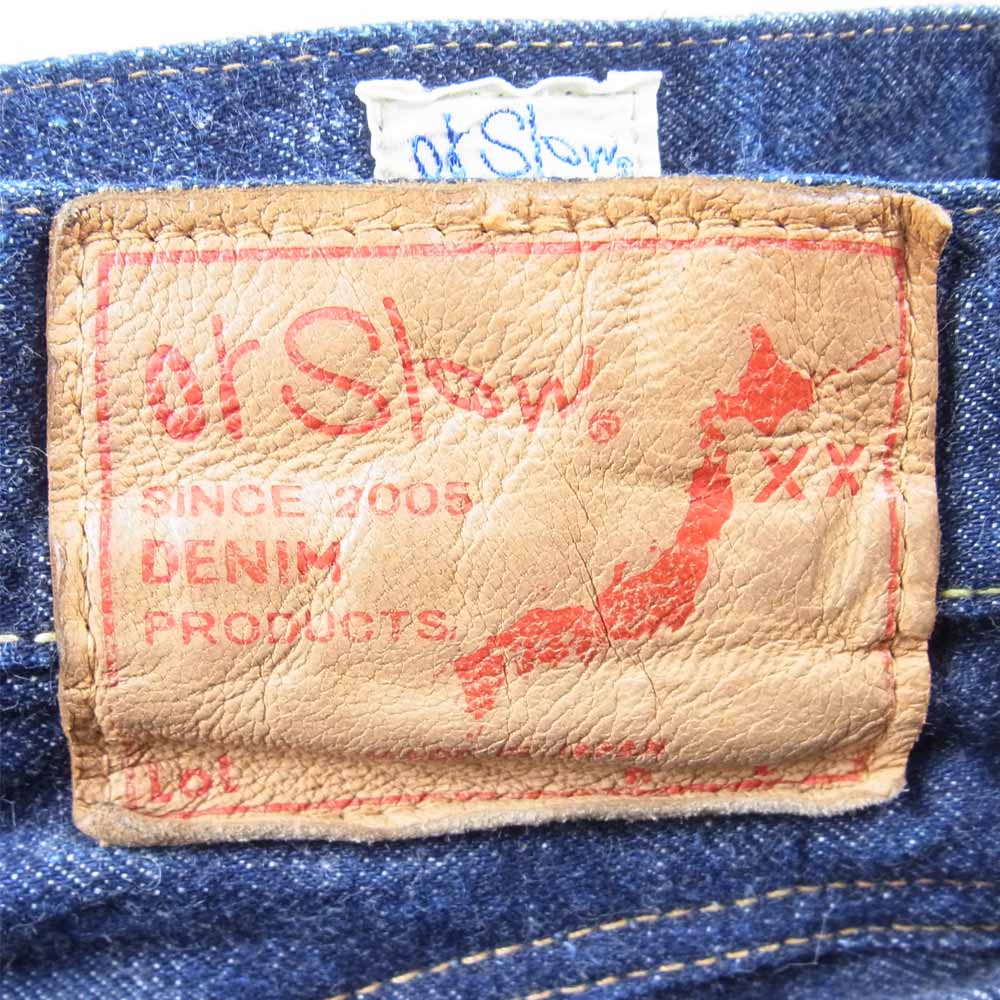 orSlow オアスロウ OR-01-1030-81 オリジナル フラップポケット 5P ボタンフライ セルビッチ テーパード デニムパンツ インディゴブルー系 L【中古】