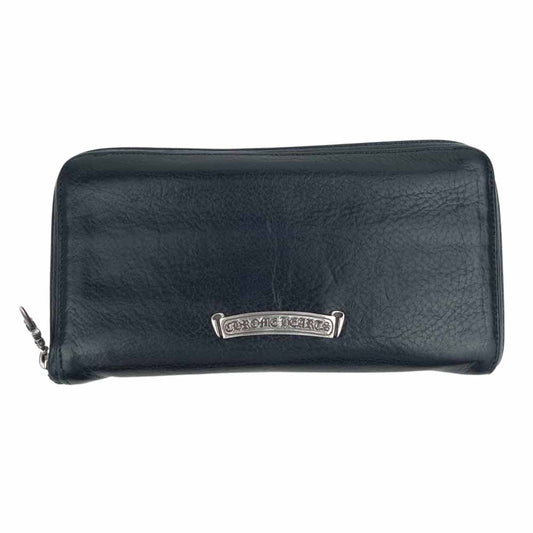 CHROME HEARTS クロムハーツ（原本無） REC F ZIP2 SCRL LABEL スクロールラベル ラウンドファスナー 長財布 ブラック系【中古】