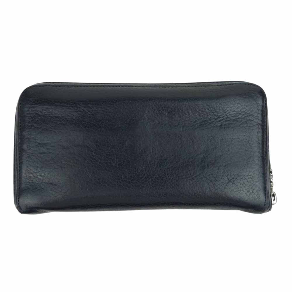 CHROME HEARTS クロムハーツ（原本無） REC F ZIP2 SCRL LABEL スクロールラベル ラウンドファスナー 長財布 ブラック系【中古】
