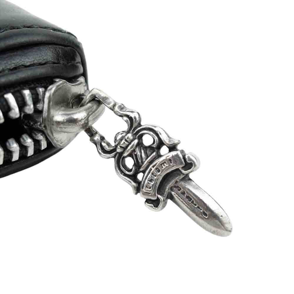 CHROME HEARTS クロムハーツ（原本無） REC F ZIP2 SCRL LABEL スクロールラベル ラウンドファスナー 長財布 ブラック系【中古】