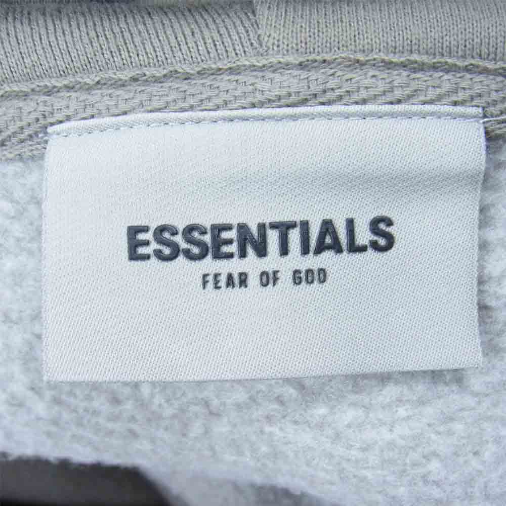 FEAR OF GOD フィアオブゴッド ESSENTIALS エッセンシャルズ フロントロゴ ラバープリント パーカー チャコール系 XL【中古】