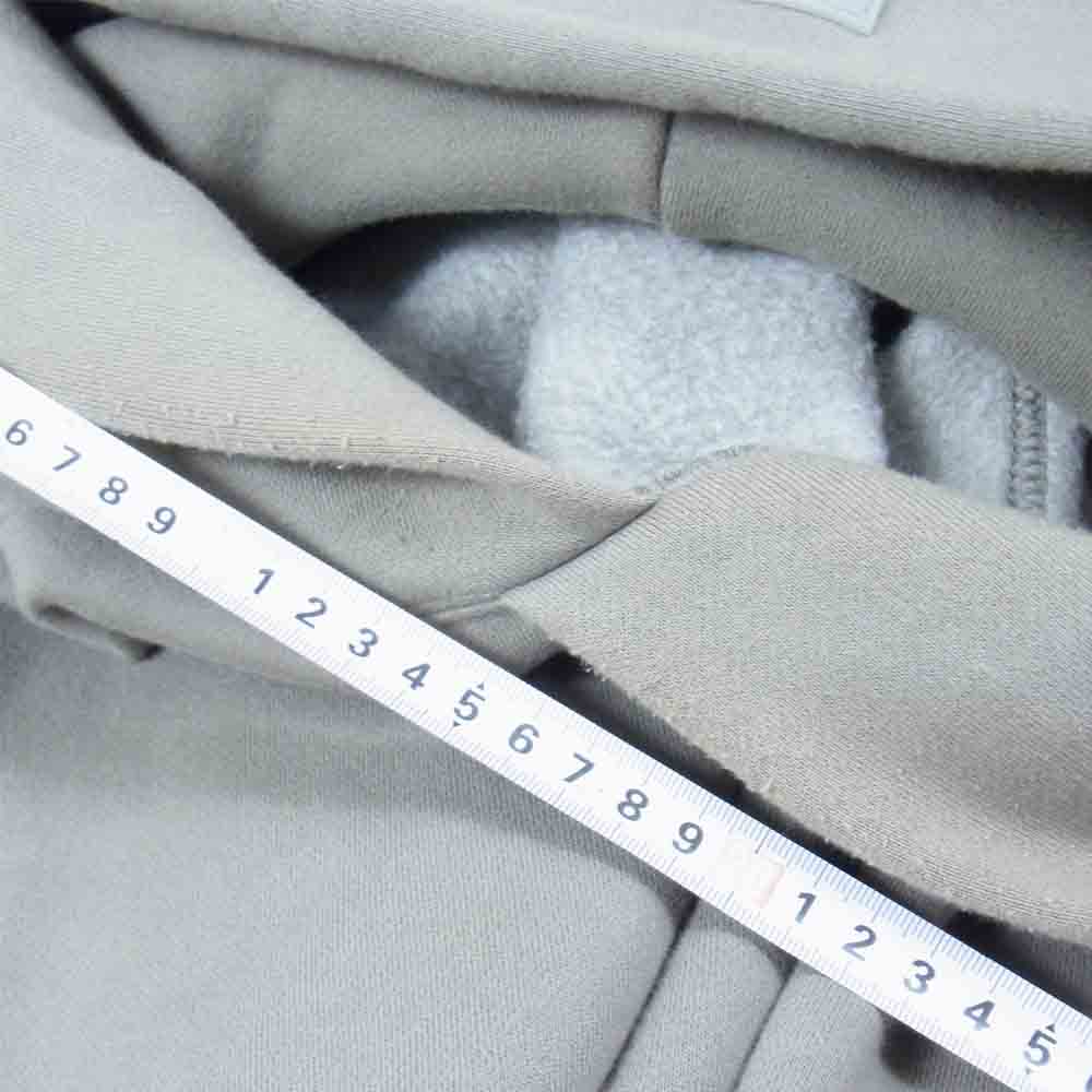 FEAR OF GOD フィアオブゴッド ESSENTIALS エッセンシャルズ フロントロゴ ラバープリント パーカー チャコール系 XL【中古】