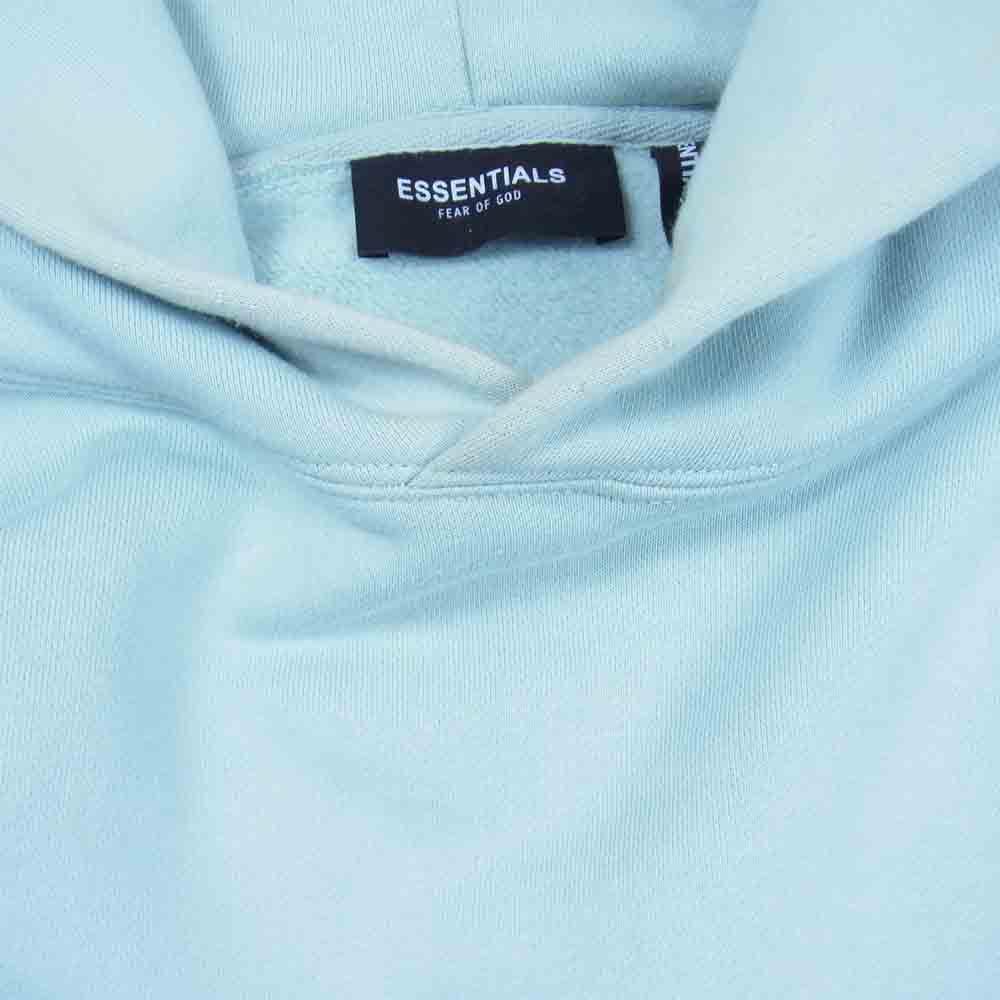 FEAR OF GOD フィアオブゴッド ESSENTIALS エッセンシャルズ バックロゴ プリント パーカー ライトグリーン系 L【中古】