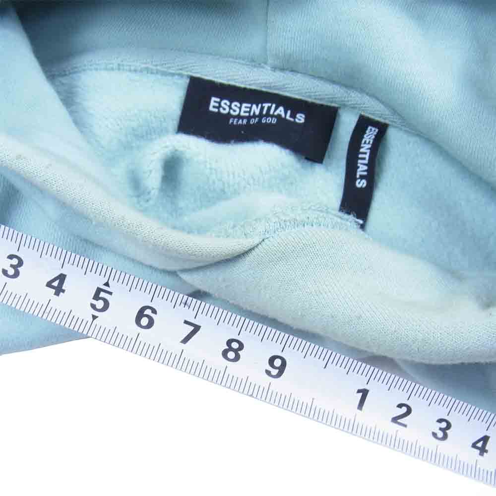 FEAR OF GOD フィアオブゴッド ESSENTIALS エッセンシャルズ バックロゴ プリント パーカー ライトグリーン系 L【中古】