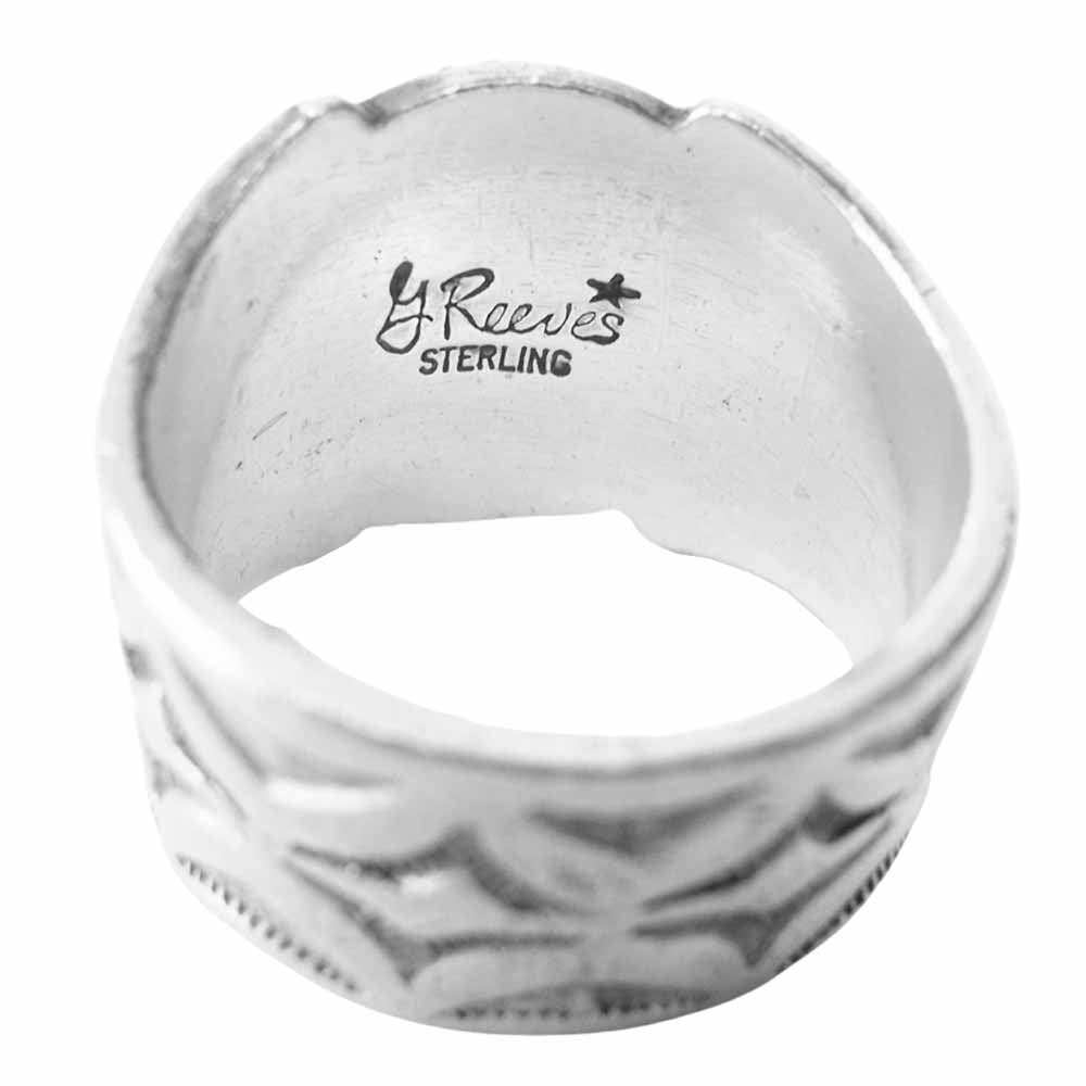 GARY REEVES ゲイリーリーブス ターコイズ リング Navajo ナバホ族 シルバー系 18号程度【中古】