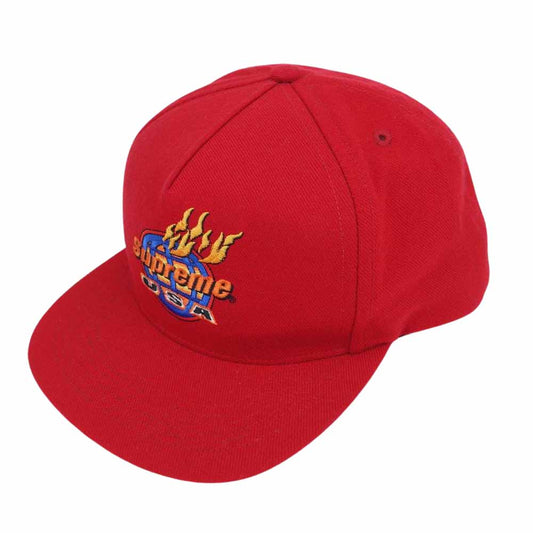 Supreme シュプリーム 17AW Fire 5 Panel Cap ファイヤ パネル キャップ レッド系【中古】