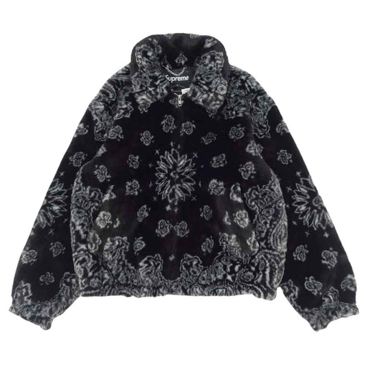 Supreme シュプリーム 21SS Bandana Faux Fur Bomber Jacket バンダナ フェイクファー ジャケット ブラック系 M【美品】【中古】