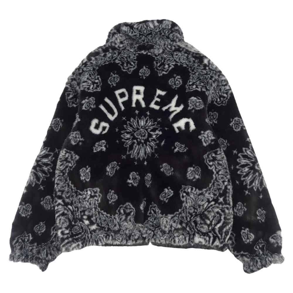 Supreme シュプリーム 21SS Bandana Faux Fur Bomber Jacket バンダナ フェイクファー ジャケット ブラック系 M【美品】【中古】