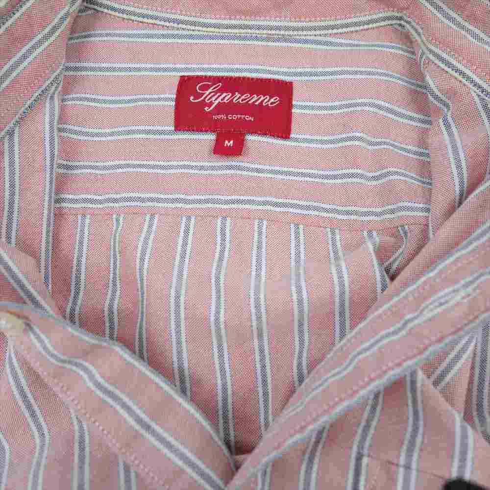 Supreme シュプリーム STRIPE OXFORD BD SHIRTS ストライプ オックスフォード BD ピンク系 M【中古】