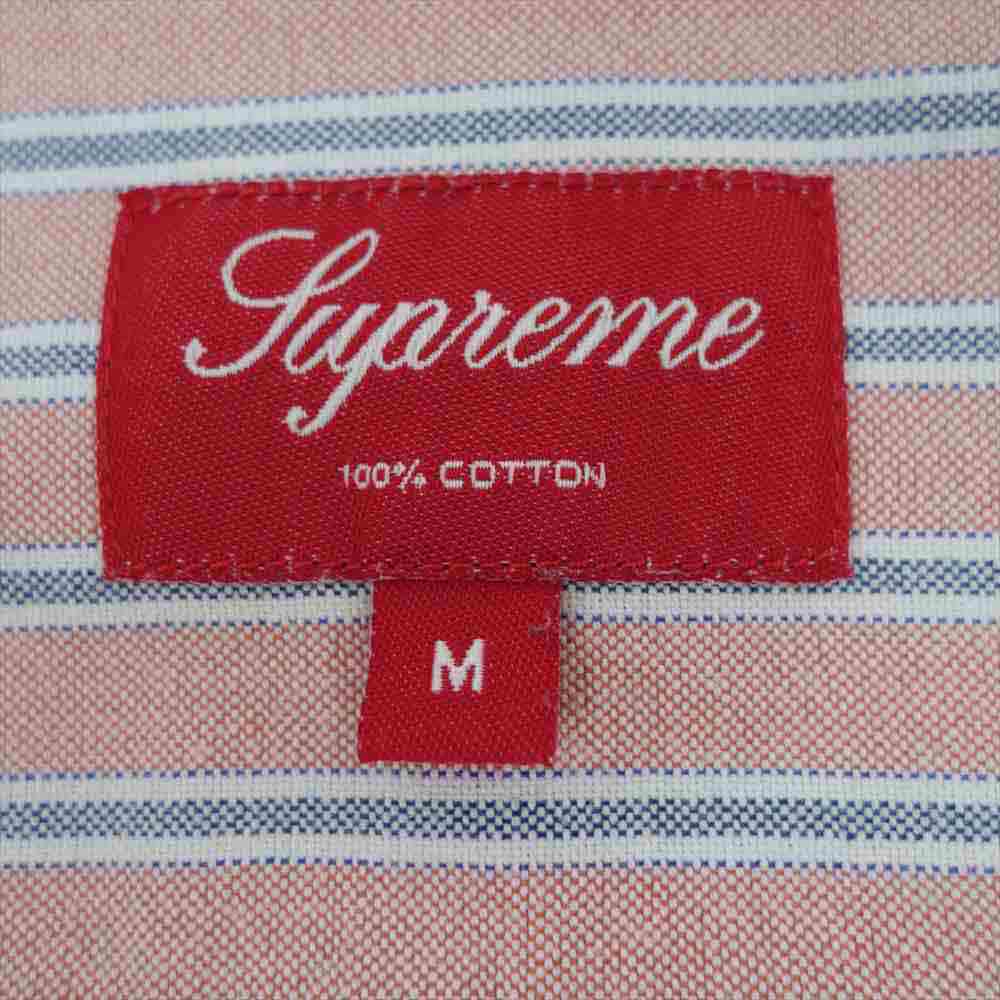 Supreme シュプリーム STRIPE OXFORD BD SHIRTS ストライプ オックスフォード BD ピンク系 M【中古】