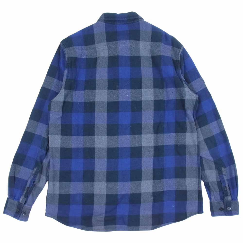 Supreme シュプリーム heavyweight flannel shirt ヘビーウェイト フランネル シャツ ブルー系 L【中古】